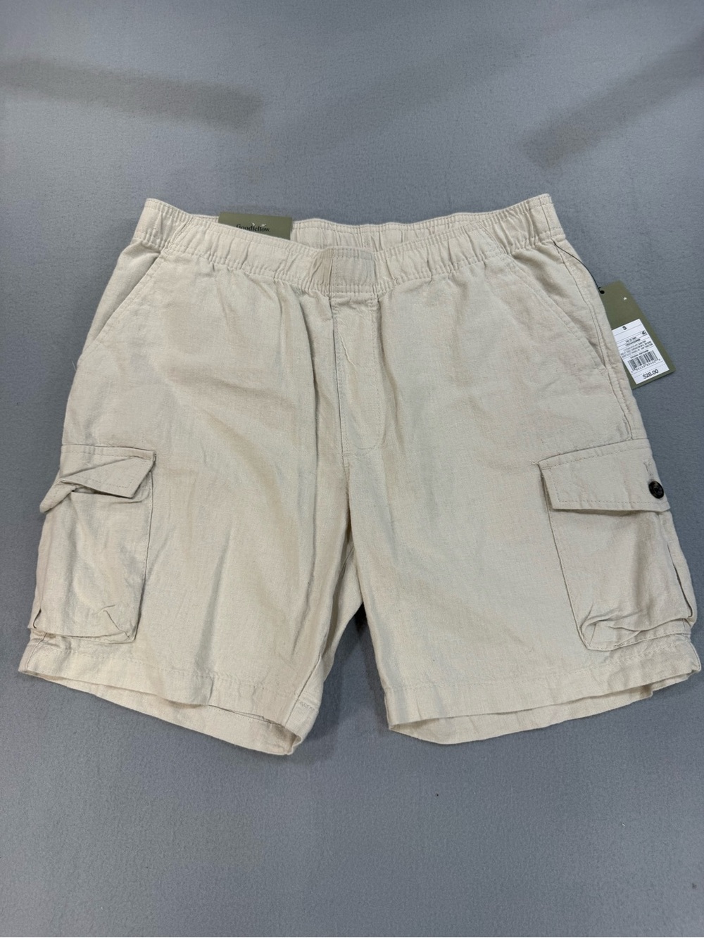 Goodfellow & Co Beige Cargo Shorts - Elastic Waist Utility